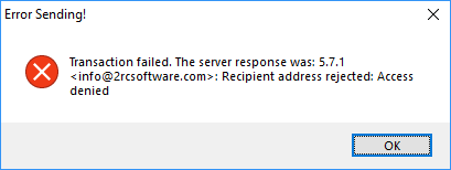 Email Client - Access Denied Error Message